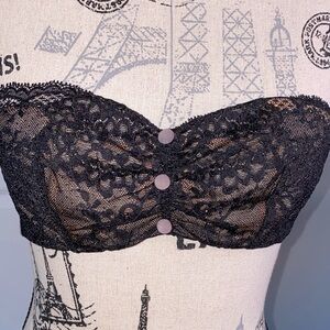 Aubade Elegant Black Lace Strapless Bra